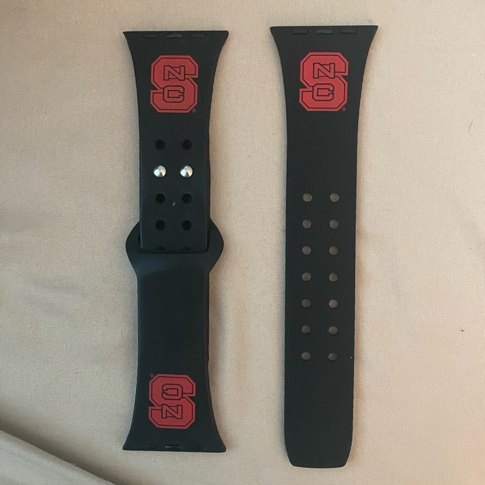 Black Silicone Nc State Wolfpack Apple Watch Band